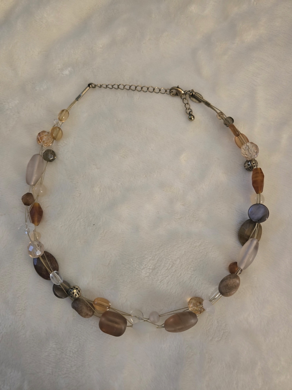 Lia Sophia Multi-Tone Beaded Women’s Necklace - Neutral Browns